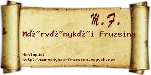 Márványkői Fruzsina névjegykártya